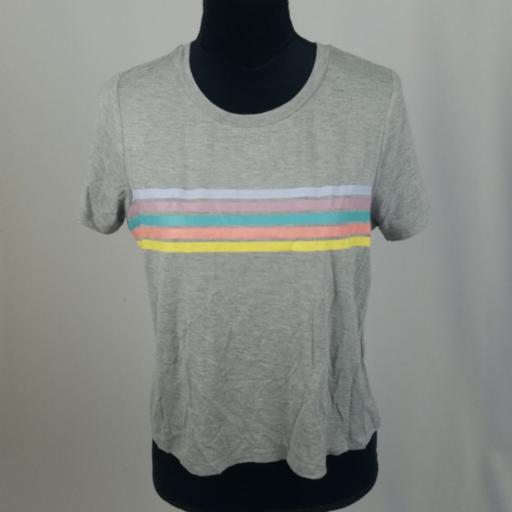 Love Fire women L cropped t-shirt gray gorpcore Outdoor Beach Minimalist boxy‎